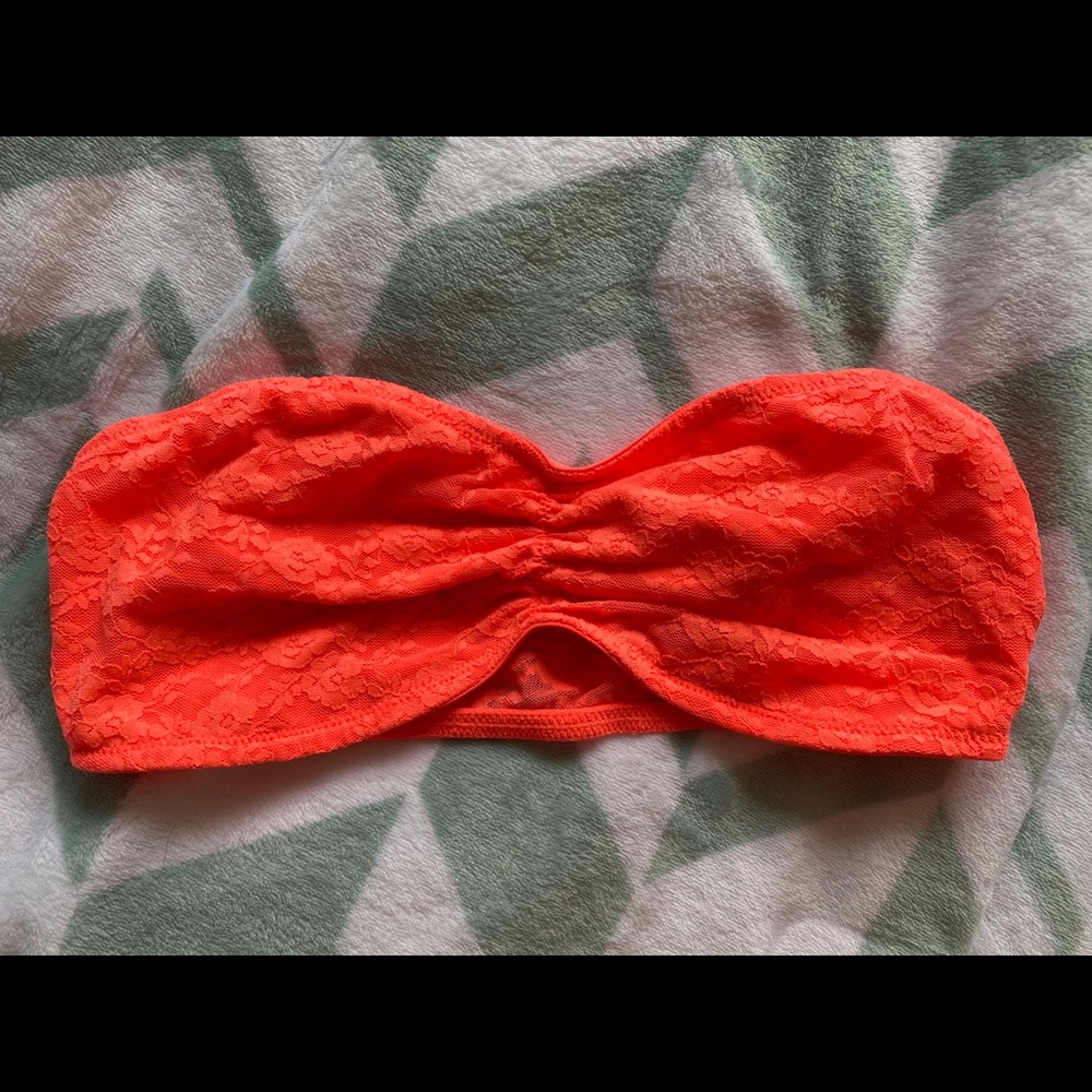 Orange pink Victoria’s Secret lace bralet S neon